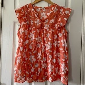 Peachy Floral blouse 🪷